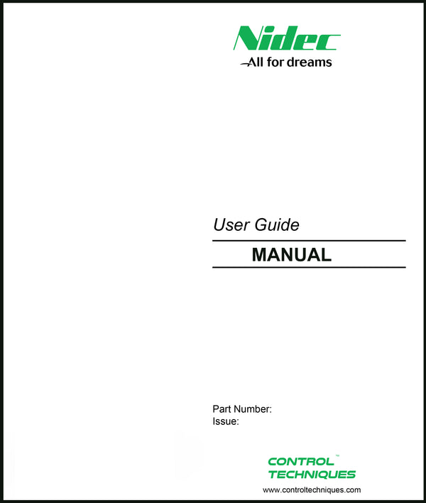 Nidec-Control Tech 0471-0034 Unidrive SP Advanced Position Controller User Guide