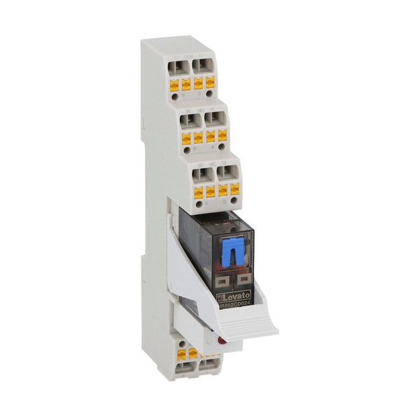 Lovato HRA502CD024K5 RELAY 2SC 8A 24VDC LED+SUPP.+SOCKET