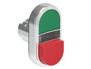 Lovato LPSBL7213 ILLUM. DBLE P.B. 1 FLUSH & 1 EXT. METAL MOMENT. GREEN/RED