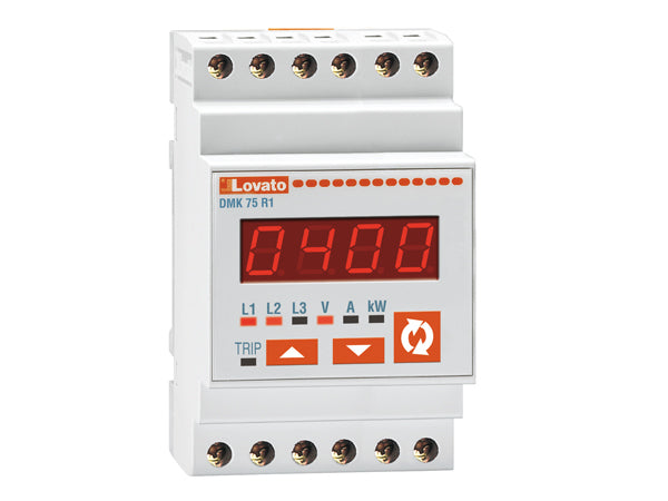 Lovato DMK75R1 3PH D/V-A-W-METER 220-240VAC C/W P/R OUT