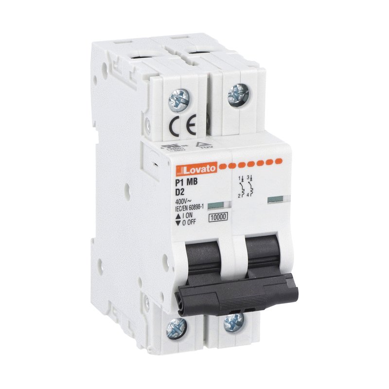 Lovato P1MB2PD08 MINIATURE CIRCUIT BREAKER 2P D 8A 10KA