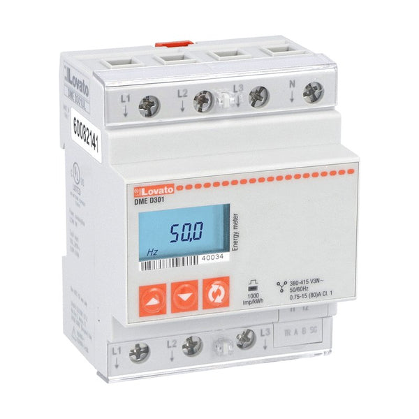 Lovato DMED301UL ENERGY COUNTER 3 PH+N 80A 120-240VAC MULTIMETER RS485 UL