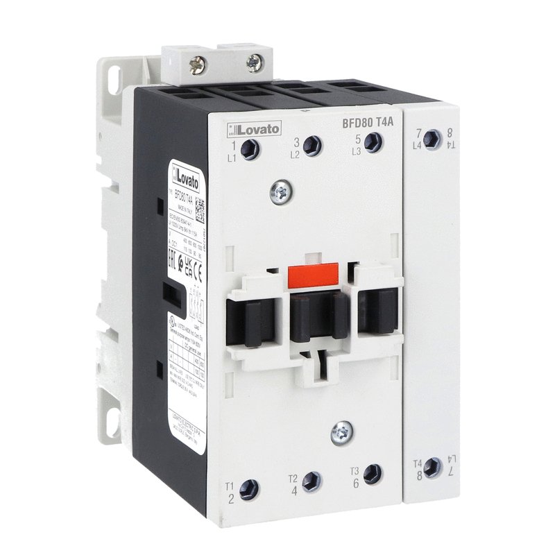 Lovato BFD80T4A46060 4P CONTACTOR FOR PHOTOVOLTAIC APPS 100A 4NO 460V AC COIL