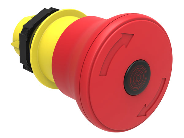 Lovato LPCBL6644 ILLUM. MUSHROOM PLASTIC LATCH, TWIST TO RELEASE 40mm RED ISO 13850