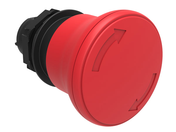 Lovato LPCB6344 MUSHROOM PLASTIC LATCH, TWIST TO RELEASE 40mm RED