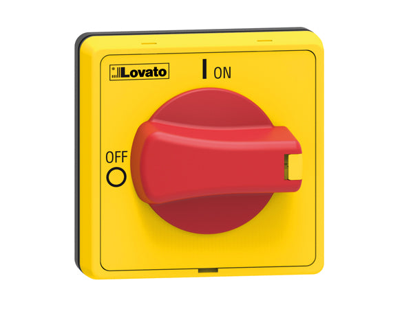 Lovato GAX68 RED/YELLOW PADLOCKABLE HANDLE SCREW FIXING NEMA4X