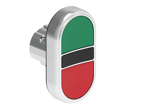 Lovato LPSB7113 DBLE P.B. FLUSH METAL MOMENTARY GREEN/RED