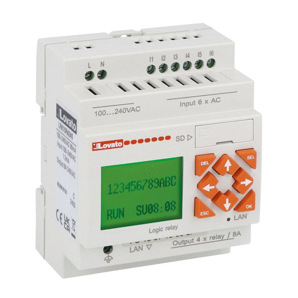 Lovato LRK10RA240 PROGRAM.RELAY 6I/4O 100-240VAC ETHERNET