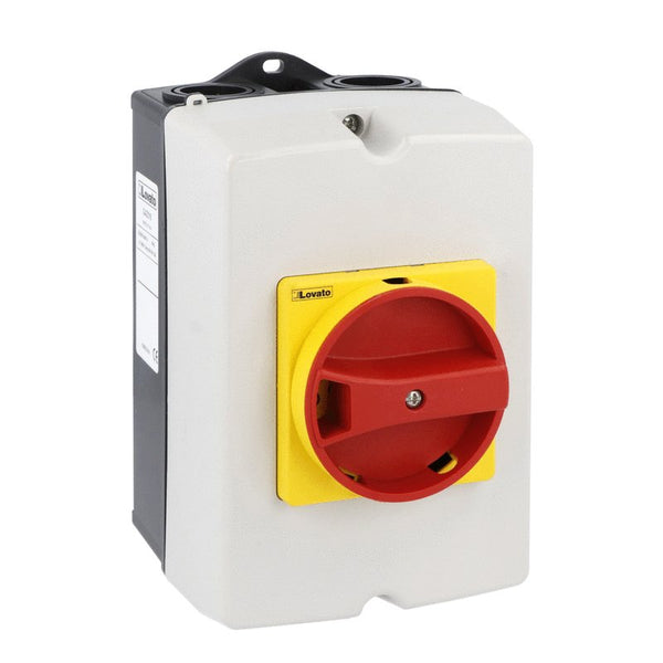 Lovato GAZ040UL 3P ENCLOSED DISC. 40A R/Y PADLOCKABLE HANDLE NEMA4X