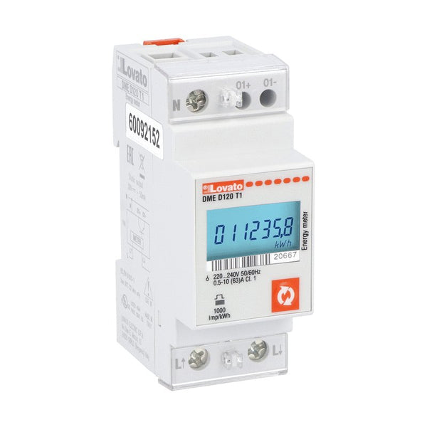 Lovato DMED120T1 ENERGY COUNTER 1 PH 63A 230VAC PROG. OUTPUT MULTIMETER