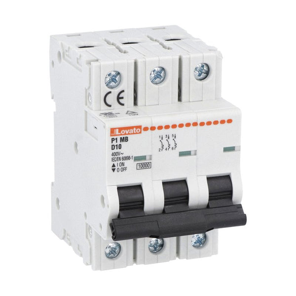 Lovato P1MB3PD08 MINIATURE CIRCUIT BREAKER 3P D 8A 10KA