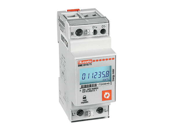 Lovato DMED115T1 ENERGY COUNTER 1 PH 40A 230VAC PROG. OUTPUT MULTIMETER