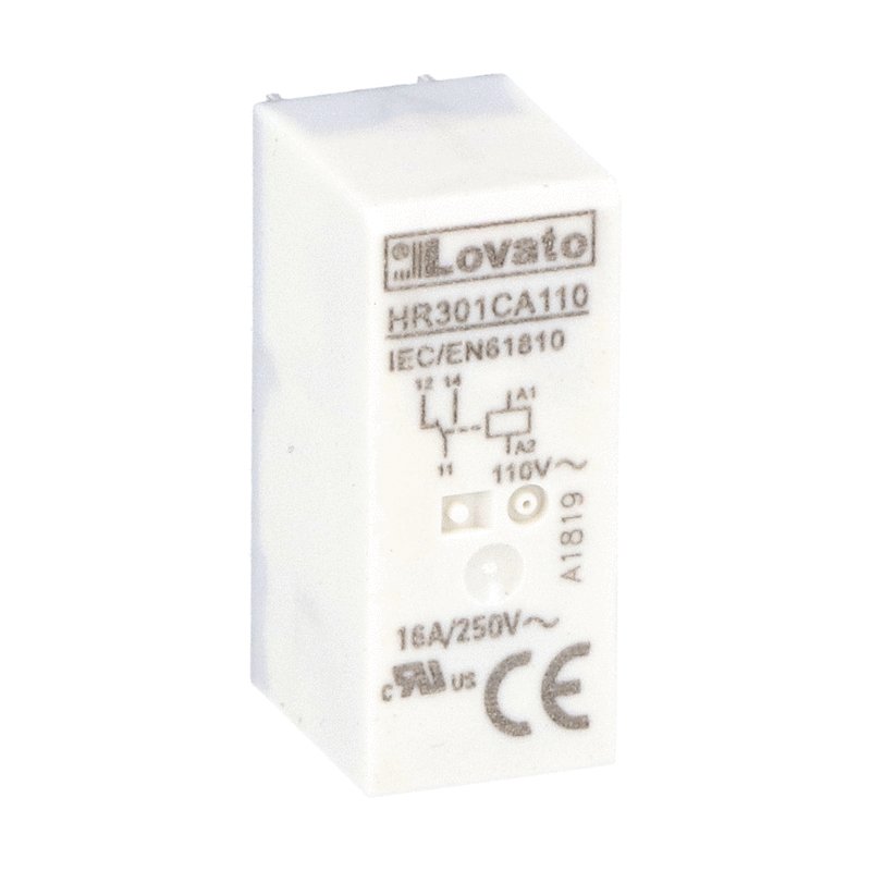 Lovato HR301CA110 MINIAT. RELAY 120VAC 1 C/O 16A (MAX 10A)