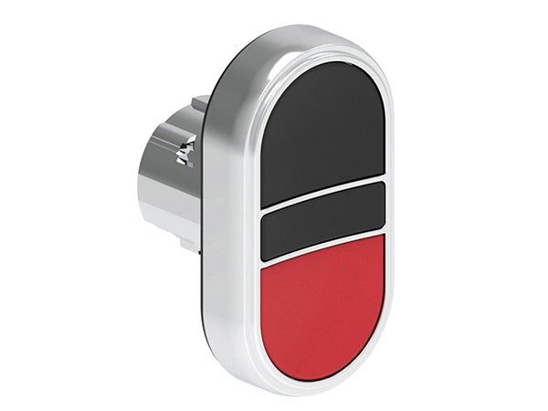 Lovato LPSB7112 DBLE P.B. FLUSH METAL MOMENTARY BLACK/RED