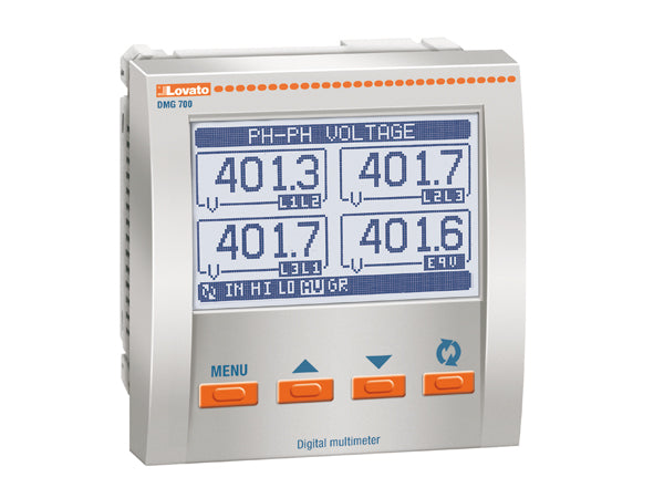 Lovato DMG700 MULTIMETER LCD 100-440VAC/110-250VDC SUPPLY FLUSH MOUNT