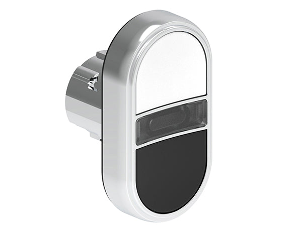 Lovato LPSBL7114 ILLUM. DBLE P.B. FLUSH METAL MOMENT. WHITE/BLACK