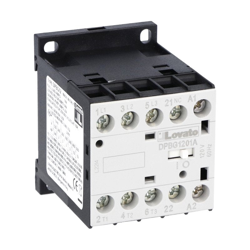 Lovato DPBG1201A12060 3P DP MINI CONTACTOR 14A 1NC 120V AC COIL