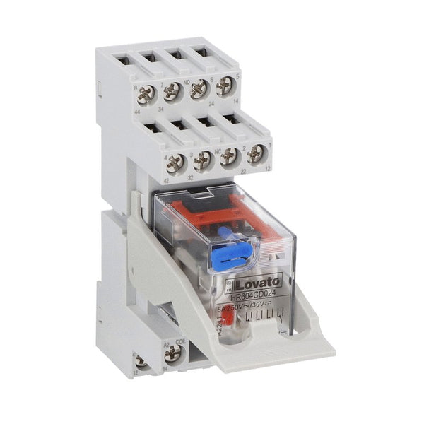 Lovato HRA604CD024K4 IND. RELAY 4SC 5A 24VDC LED + SOCKET