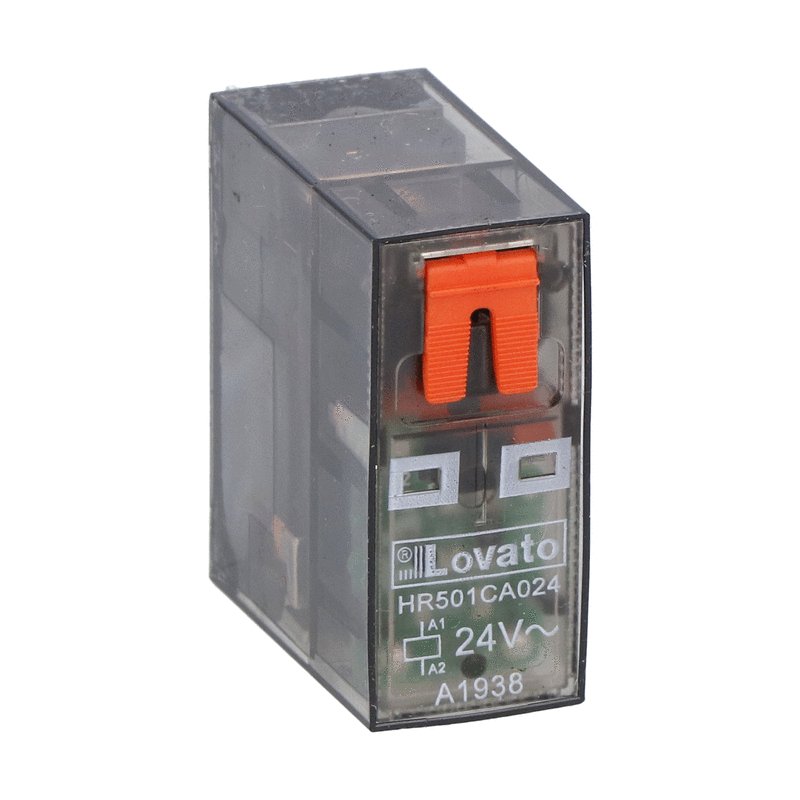 Lovato HR501CA024 MINIAT. RELAY W/LED & MECH. ACT. 24VAC 1 C/O 16A (MAX 10A)