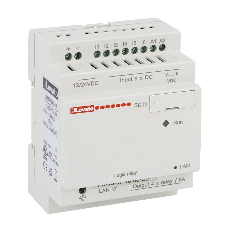 Lovato LRK12RD024B PROGRAM.RELAY 8I/4O NO DISP. 12-24VDC ET