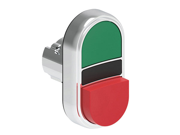 Lovato LPSB7213 DBLE P.B. 1 FLUSH & 1 EXT. METAL MOMENTARY GREEN/RED