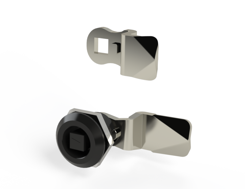 Saginaw SCE-DL8SB LATCH, 1/4-TURN w/ 8mm SQ INSERT (BLACK)