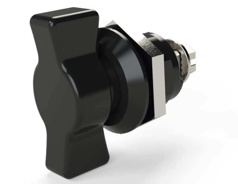 Saginaw SCE-DLWKF-25 Quarter Turn Wing Knob Non-Locking (Black) - Bulk
