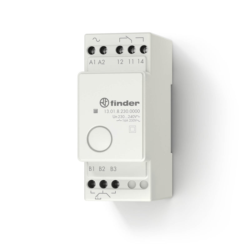 Finder 13.01.8.125.0000 Electronic Step Relays, SPST- NO 16A, 125V AC coil, AgSnO2 contact, DIN-rail mount