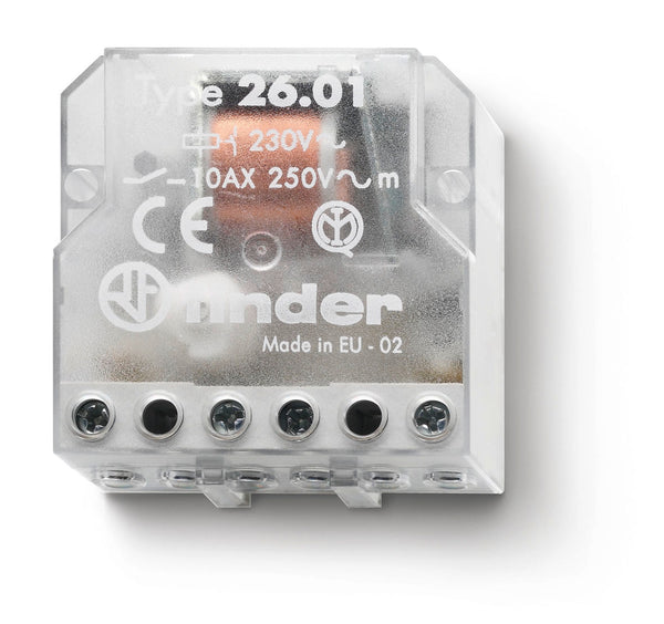Finder 26.08.8.110.0000 4 Step Impulse/Latching Relay, DPST-NO 10A, 110V AC coil, AgNi contact