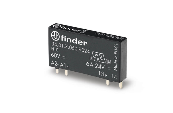 Finder 34.81.7.060.8240 Solid State PCB/Plug-In Relay, SPST-NO 2A, 60V DC INPUT, 12 -240 V AC OUTPUT