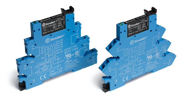 Finder 38.51.7.012.5050 EMR Interface Module, SPDT 6A, 12V DC coil, AgNi+Gold plated contact, screw terminal socket
