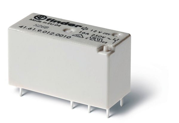 Finder 41.61.9.024.0011 Low-Profile PCB Relay, SPDT 16A, 24V DC coil, AgNi contact