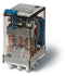 Finder 55.33.8.012.0050 Ind. Plug-In Relay, 3PDT 10A, 12V AC coil, AgNi contact, lockable test button & LED