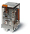 Finder 56.32.8.024.0050 Ind. Plug-In Relay, DPDT 12A, 24V AC coil, AgNi contact, lockable test button & LED