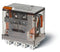 Finder 56.34.9.012.0074 Ind. Plug-In Relay, 4PDT 12A, 12V DC coil, AgNi contact, lockable test button, double LED & mech. Indicator