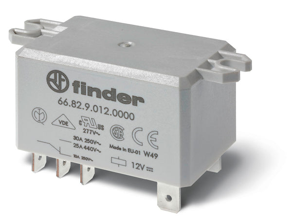 Finder 66.82.8.230.0300 Power Relay, DPST-NO 30A , 230V AC coil, AgCdO contact, top flange mount -250 quick connect