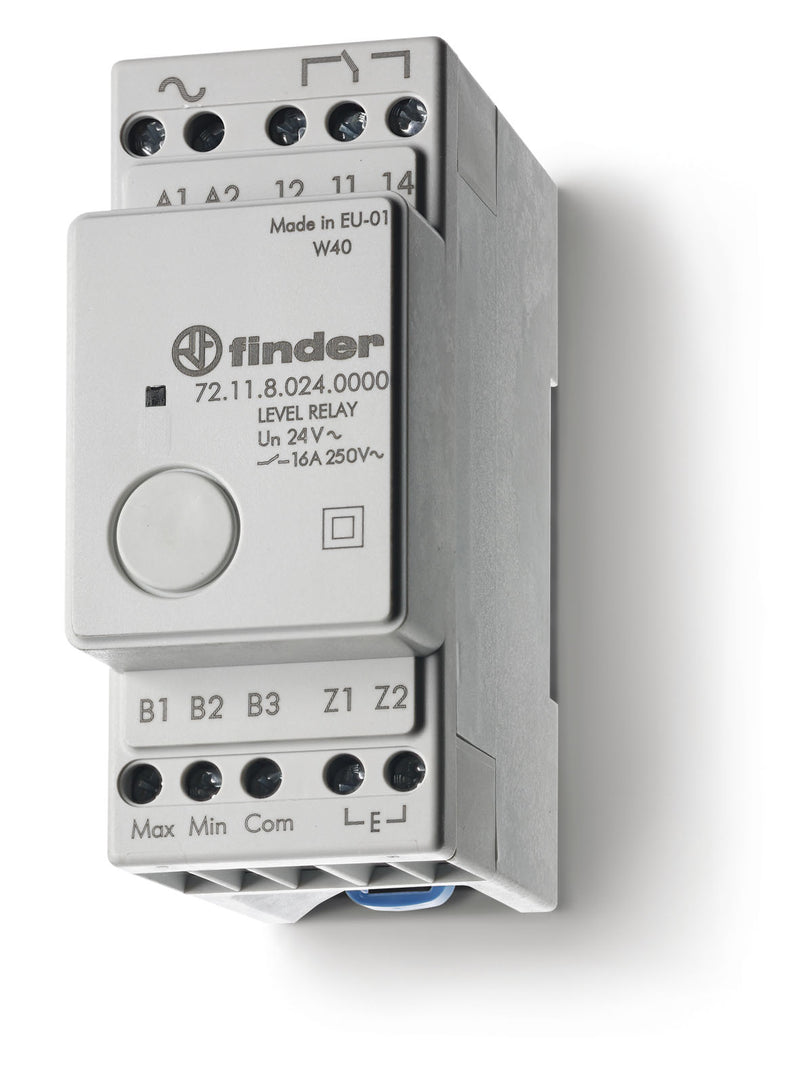 Finder 72.11.9.024.0000 Level Control Relay, 150kOhm fixed sensitivity range, 24V DC coil