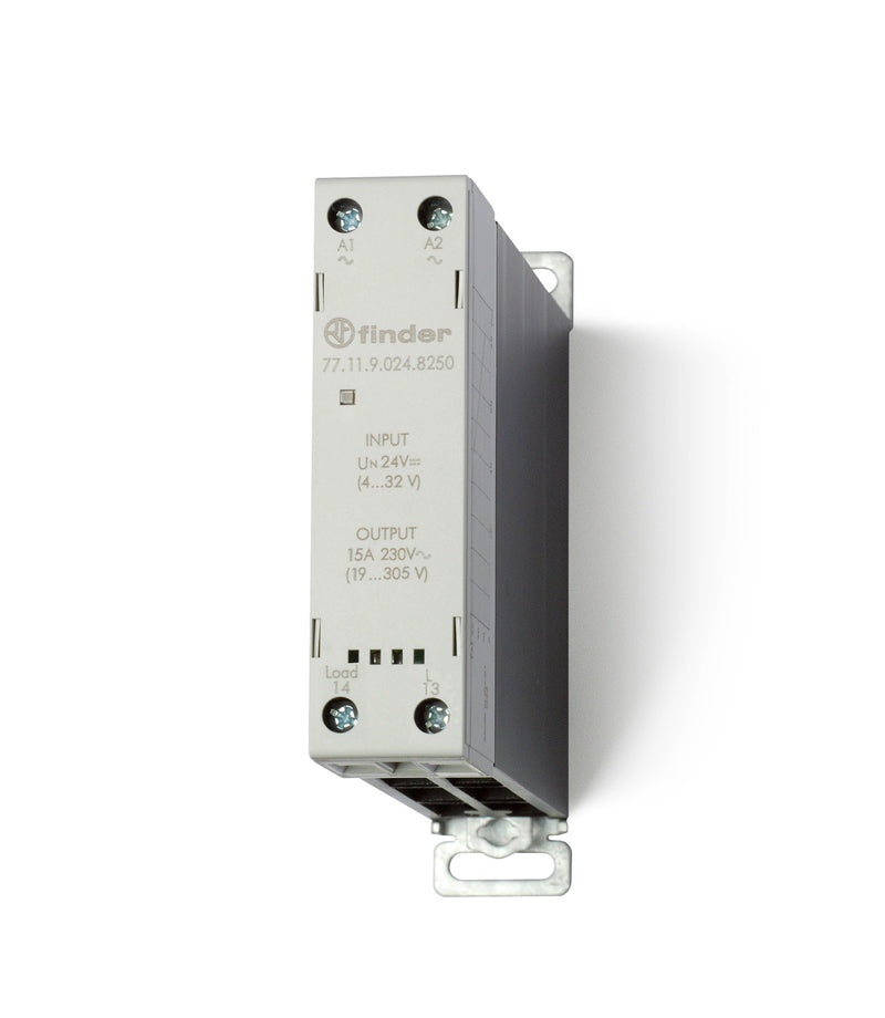 Finder 77.11.9.024.8250 DIN-Rail SSR 15A - 19…305V AC - zero crossing - 4…32 V DC Input