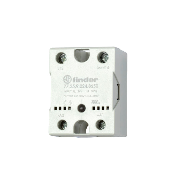 Finder 77.25.8.230.8650 Hockey Puck SSR 25A - 43.2…660V AC - zero crossing - 90…280 V AC Input