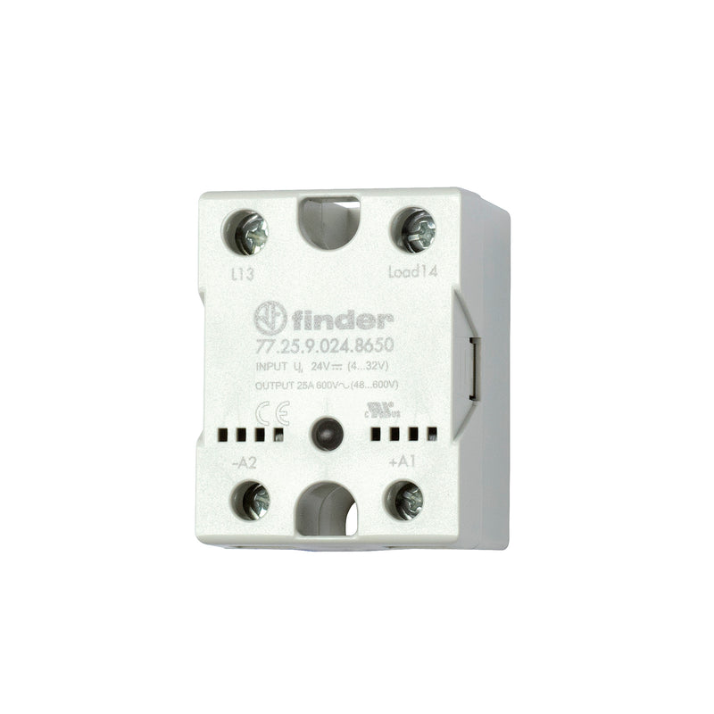 Finder 77.25.8.230.8650 Hockey Puck SSR 25A - 43.2…660V AC - zero crossing - 90…280 V AC Input