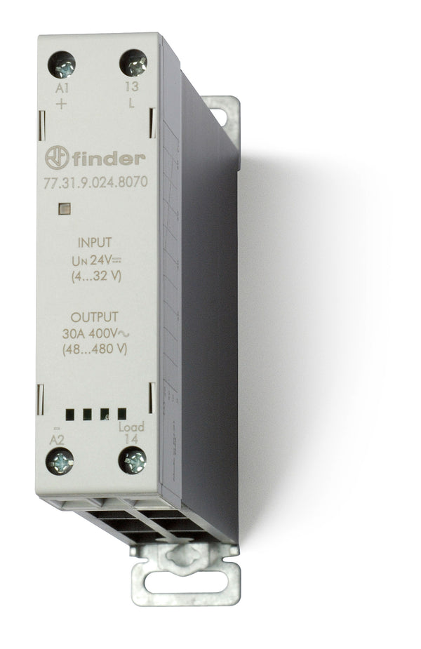 Finder 77.31.9.024.8051 DIN-Rail SSR 30A - 48…480V AC - random - 4…32 V DC Input