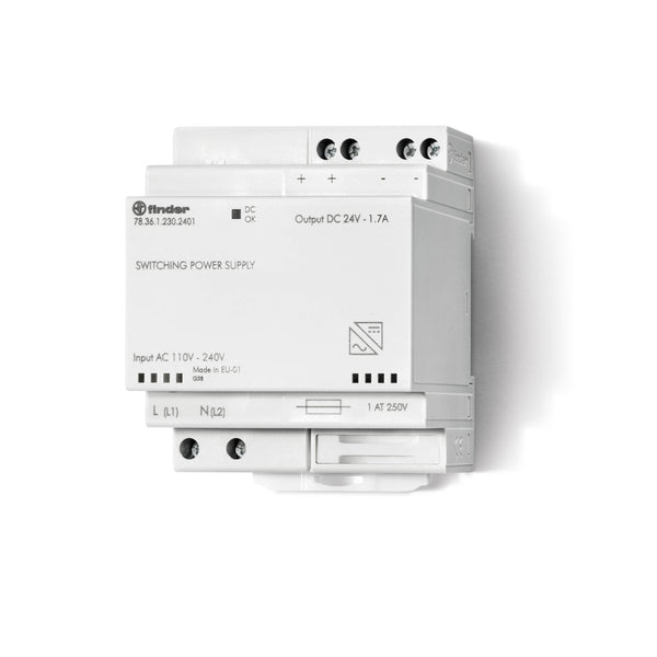 Finder 78.36.1.230.2401 Modular Switching  Power Supply - 36W  (24V DC) 110-240 V AC - 4 modules
