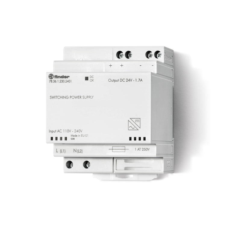 Finder 78.36.1.230.2401 Modular Switching  Power Supply - 36W  (24V DC) 110-240 V AC - 4 modules