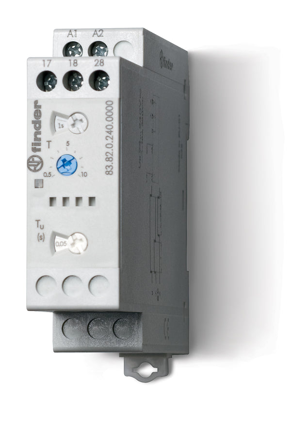 Finder 83.82.0.240.0000 Star-Delta/Multi-Voltage Timer, DPST-NO 16A, 24V-240V AC/DC coil