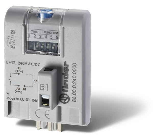 Finder 86.00.0.240.0000 Multi-Function Timer Module 12V-240V AC/DC coil, max. time range 100h