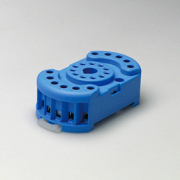 Finder 90.23SMA DIN -Rail/Panel mount screw terminal (Box Clamp) socket for 60.12 relay (blue), including Clip 090.33