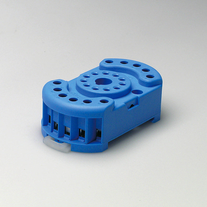Finder 90.23SMA DIN -Rail/Panel mount screw terminal (Box Clamp) socket for 60.12 relay (blue), including Clip 090.33