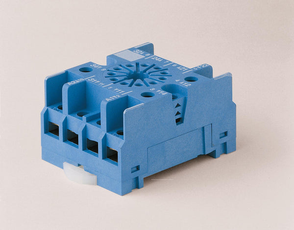 Finder 90.27SMA DIN -Rail/Panel mount screw terminal (Plate Clamp) socket for 60.13 relay (blue), including Clip 090.33
