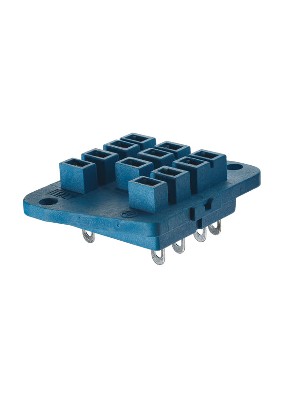 Finder 92.33SMA Panel mount solder socket for 62.32/33 relay (blue), including Clip 092.54