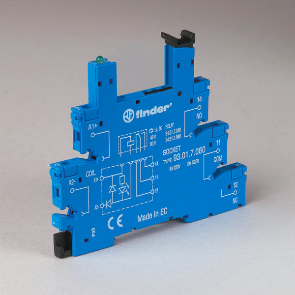 Finder 93.01.0.024 DIN-Rail screw terminal (Box Clamp) socket for 34 Series relay